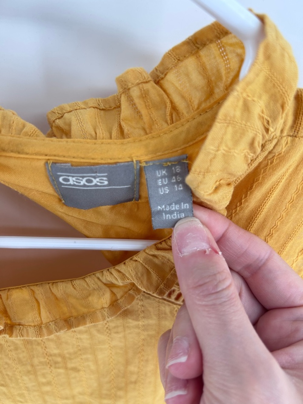 ASOS DESIGN sleeveless lace insert mini dress with pephem in mustard | Size 14 - Picture 5 of 5